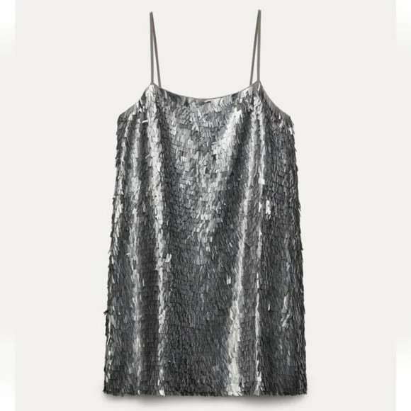 ZARA SEQUIN MINI DRESS ZW COLLECTION - Picture 2 of 8